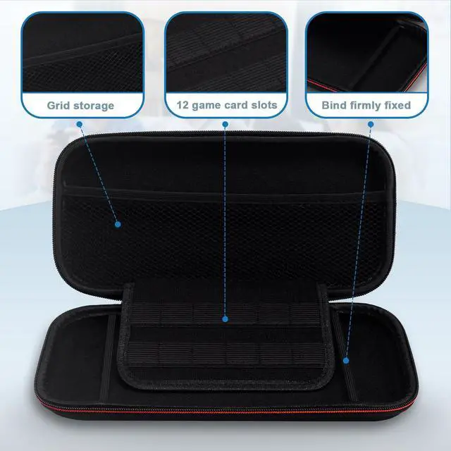 Alt view image 2 of 7 - Nylon Carry Case for Nintendo Switch 2,Protective Hard Portable Travel Carry Case Shell Pouch with Pockets for Accessories and Games,Black