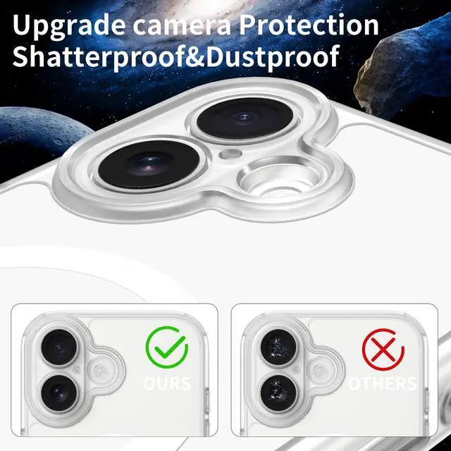 Alt view image 6 of 7 - Case for iPhone 17,Full Covered Camera Protection Magnetic Shockproof Slim Case Drop Proof Durable Protective Cover - Clear