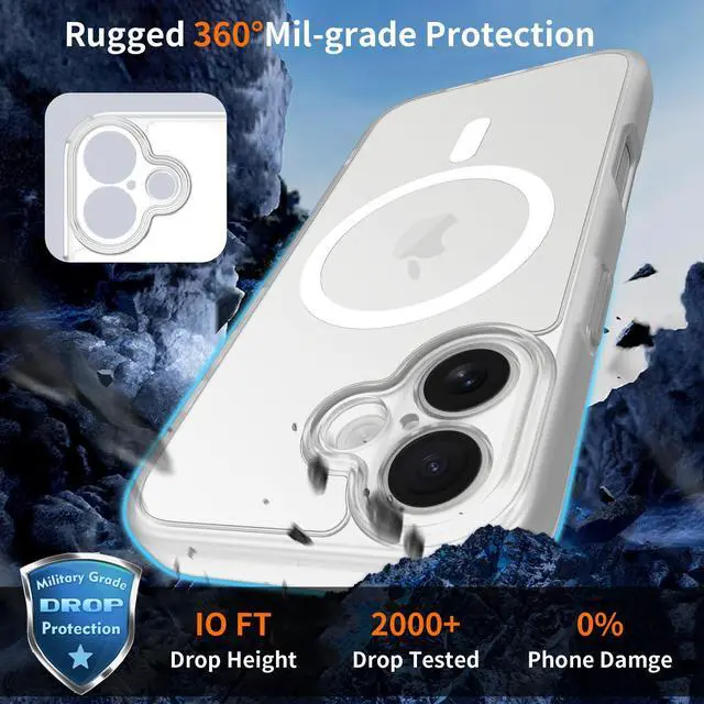 Alt view image 3 of 7 - Case for iPhone 17,Full Covered Camera Protection Magnetic Shockproof Slim Case Drop Proof Durable Protective Cover - Clear