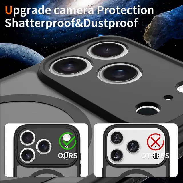 Alt view image 6 of 7 - Case for iPhone 17 Pro,Full Covered Camera Protection Magnetic Shockproof Slim Case Drop Proof Durable Protective Cover - Black