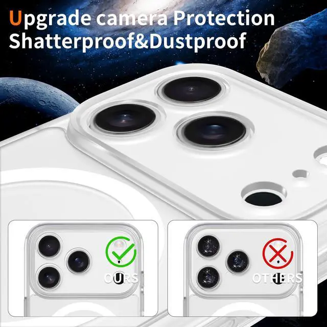 Alt view image 6 of 6 - Case for iPhone 17 Pro,Full Covered Camera Protection Magnetic Shockproof Slim Case Drop Proof Durable Protective Cover Clear