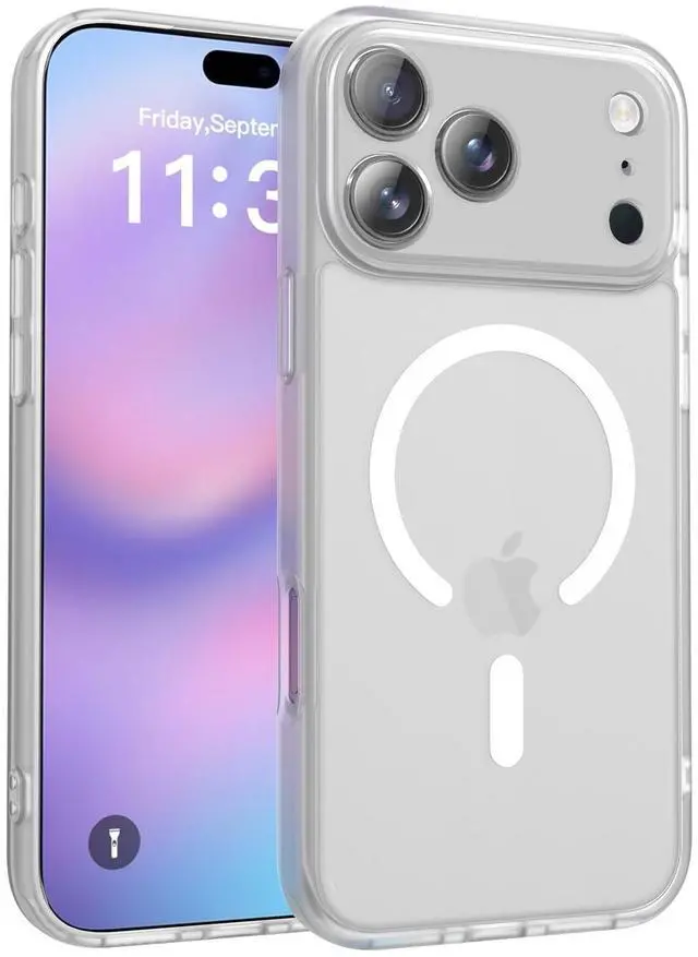 Main image of Case for iPhone 17 Pro Max,Full Covered Camera Protection Magnetic Shockproof Slim Case Drop Proof Durable Protective Cover - Clear