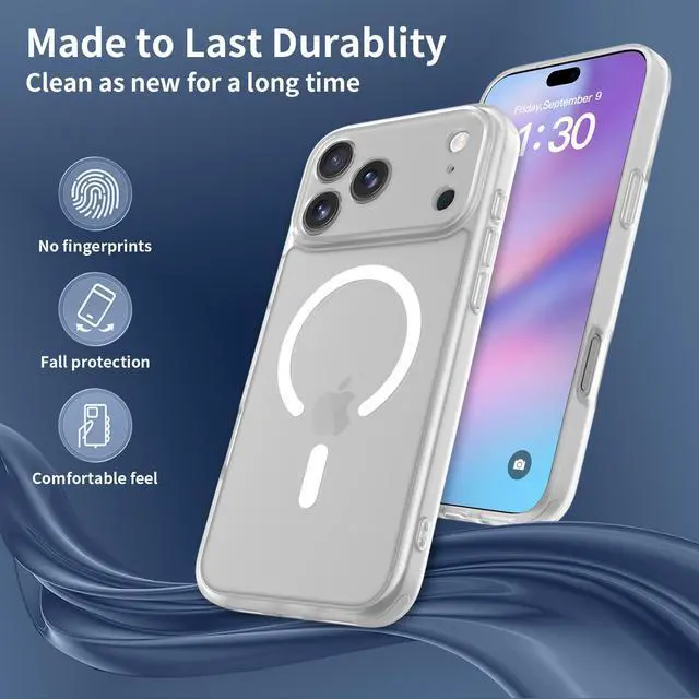 Alt view image 4 of 6 - Case for iPhone 17 Pro Max,Full Covered Camera Protection Magnetic Shockproof Slim Case Drop Proof Durable Protective Cover - Clear