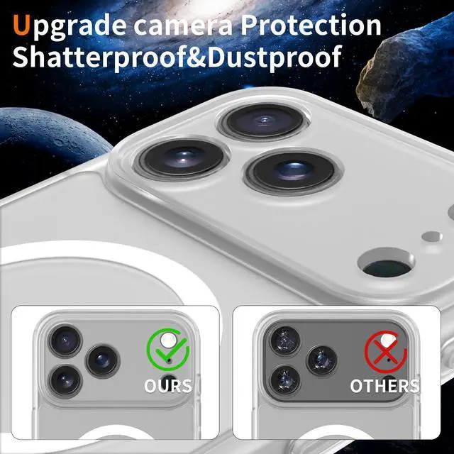 Alt view image 6 of 6 - Case for iPhone 17 Pro Max,Full Covered Camera Protection Magnetic Shockproof Slim Case Drop Proof Durable Protective Cover - Clear