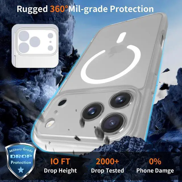Alt view image 3 of 6 - Case for iPhone 17 Pro Max,Full Covered Camera Protection Magnetic Shockproof Slim Case Drop Proof Durable Protective Cover - Clear