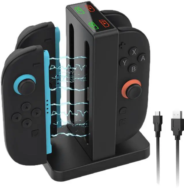Main image of Charging Dock for Nintendo Switch 2 Joy Con, Supports Dual-Direction Charging Magnetic Controller Charger Stand Station Compatible with Switch 2 Joy Con Accessories, Black