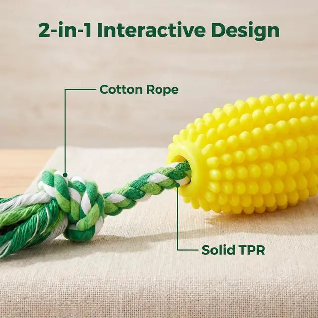 Alt view image 3 of 7 - Dog Chew Toys for Aggressive Chewers, Likaty Indestructible Rope Dog Toy Puppy Chew Teething Toys for Large Medium Small Dogs,Yellow&Blue