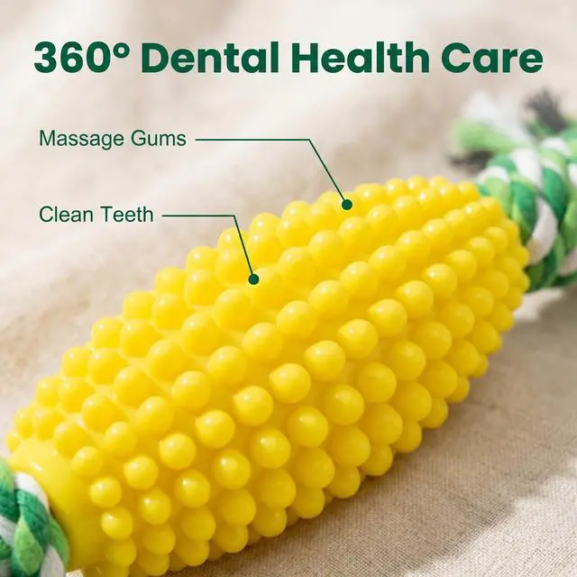 Alt view image 2 of 7 - Dog Chew Toys for Aggressive Chewers, Likaty Indestructible Rope Dog Toy Puppy Chew Teething Toys for Large Medium Small Dogs,Yellow&Blue
