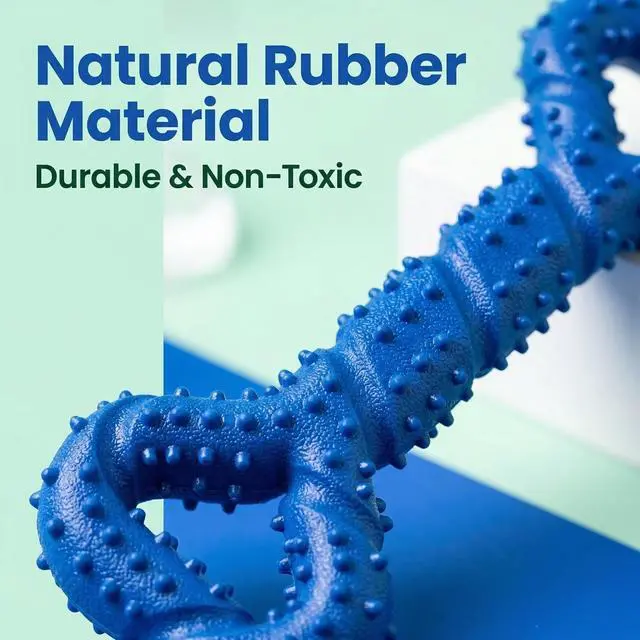 Alt view image 4 of 7 - Dog Chew Toys for Aggressive Chewers, Likaty Indestructible Dog Toy Puppy Chew Teething Toys for Large Medium Small Dogs,Blue