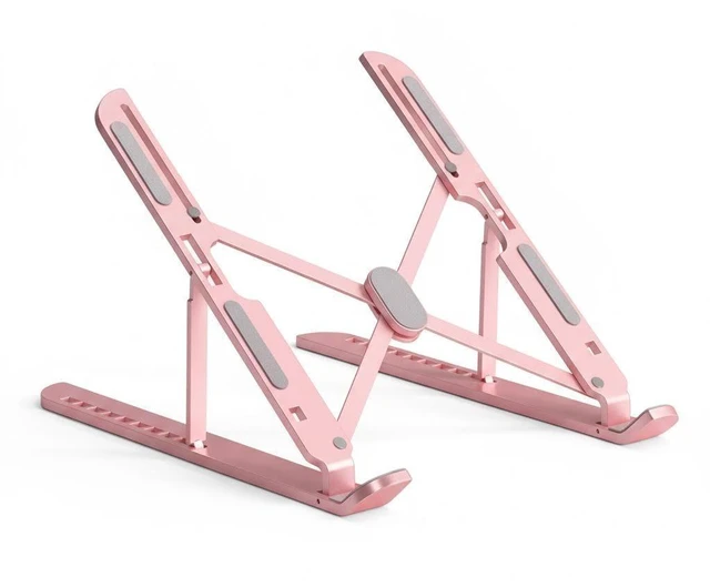 Main image of Portable Laptop Stand, Adjustable Laptop Holder Riser Computer Suitable for All Models of Desk Notebook Mount for Desk (Pink)