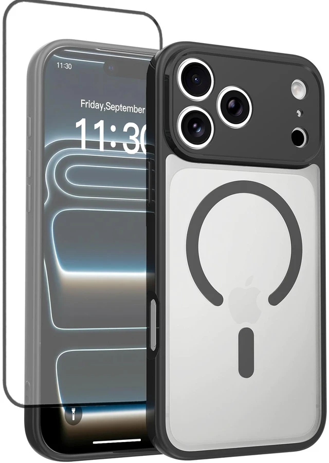 Main image of Case for iPhone 18 Pro Max,Full Covered Camera Protection Magnetic Shockproof Slim Case Drop Proof Durable Protective Cover - Black
