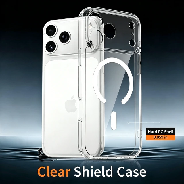 Alt view image 5 of 7 - Case for iPhone 18 Pro Max,Full Covered Camera Protection Magnetic Shockproof Slim Case Drop Proof Durable Protective Cover - Black