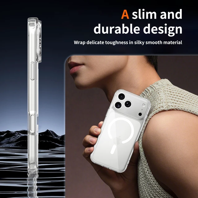 Alt view image 3 of 7 - Case for iPhone 18 Pro Max,Full Covered Camera Protection Magnetic Shockproof Slim Case Drop Proof Durable Protective Cover - Black