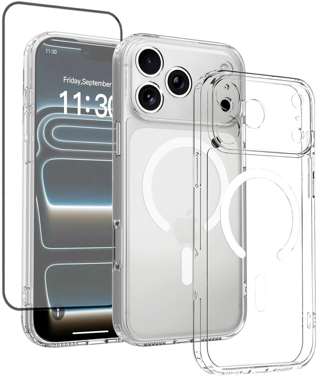 Main image of Case for iPhone 18 Pro Max,Full Covered Camera Protection Magnetic Shockproof Slim Case Drop Proof Durable Protective Cover - Clear