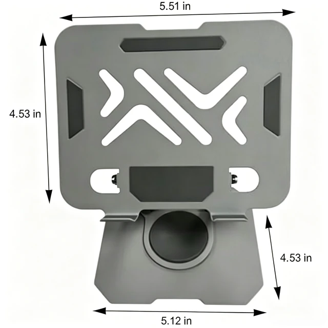Alt view image 3 of 3 - Tablet Stand Holder with 360° Rotating Base, Universal Foldable Adjustable Aluminum Alloy Stand for Desk-Black