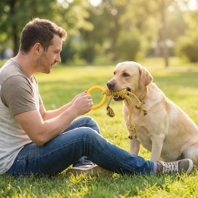 Alt view image 4 of 7 - Likaty Dog Chew Toys for Aggressive Chewers, Indestructible Rope Dog Toy Puppy Chew Teething Toys for Large Medium Small Dogs,Yellow
