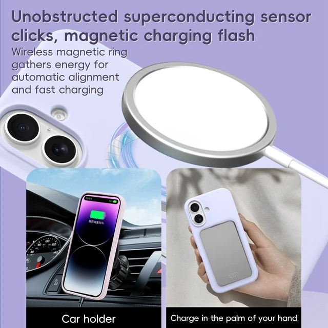 Alt view image 6 of 6 - Silicone Magnetic Case for iPhone 17,Shockproof Slim Cover Full Covered Camera Protection Slim Drop Proof Durable Protective Cases - Blue white