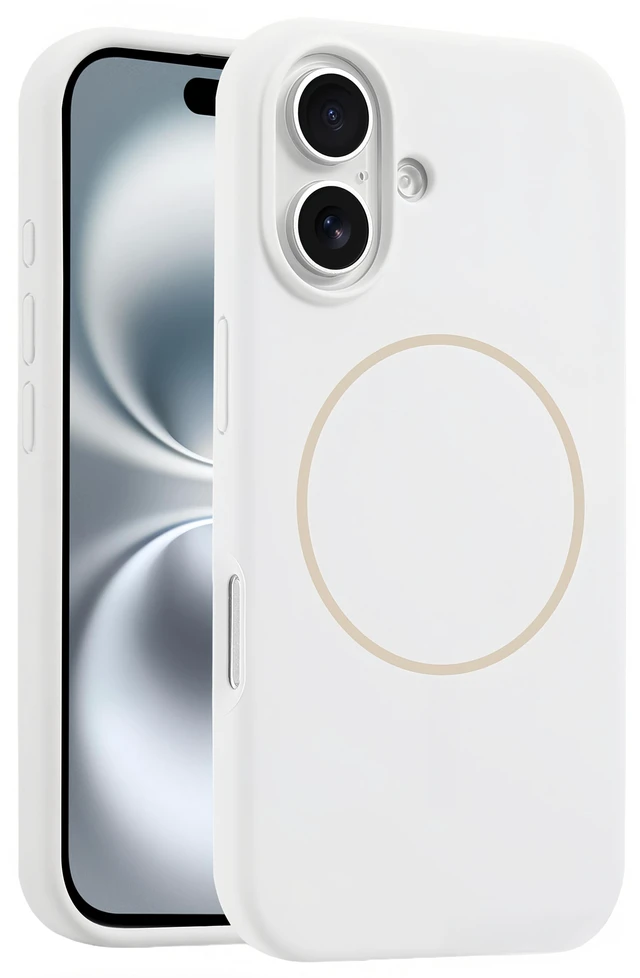 Main image of Silicone Magnetic Case for iPhone 17,Shockproof Slim Cover Full Covered Camera Protection Slim Drop Proof Durable Protective Cases - Blue white