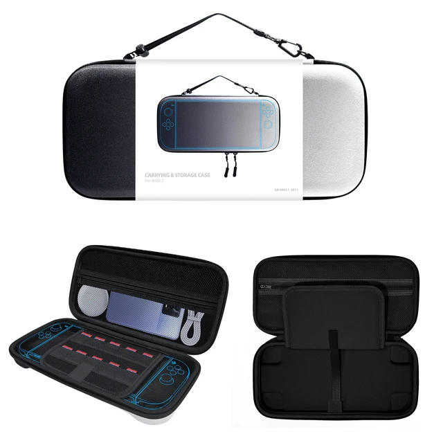 Alt view image 6 of 7 - Nylon Carry Case for Nintendo Switch 2,Protective Hard Portable Travel Carry Bag Shell Pouch with Pockets for Accessories and Games