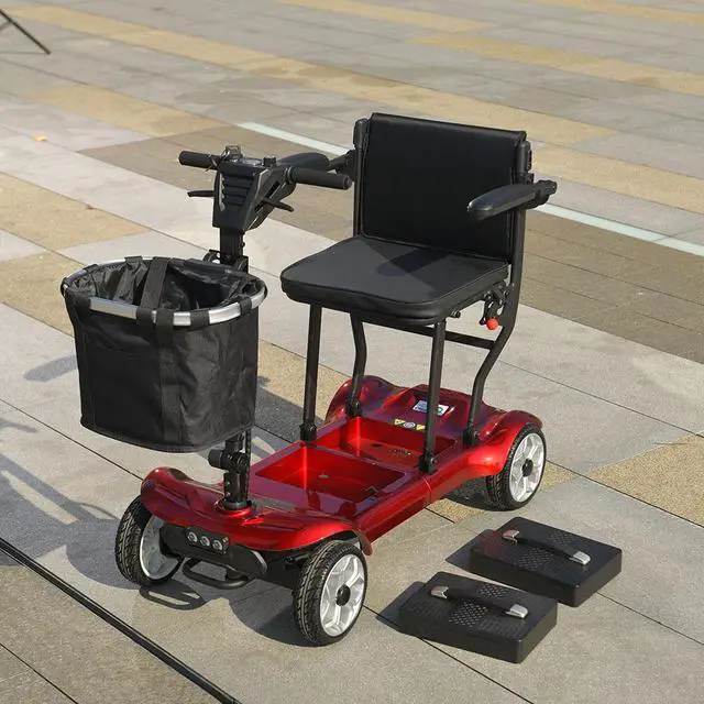 Alt view image 2 of 7 - eHoodax Foldable 4 Wheel Electric Mobility Scooter For Seniors And Disabled  Double Battery Electric wheelchair