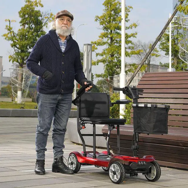Alt view image 5 of 7 - eHoodax Foldable 4 Wheel Electric Mobility Scooter For Seniors And Disabled  Double Battery Electric wheelchair