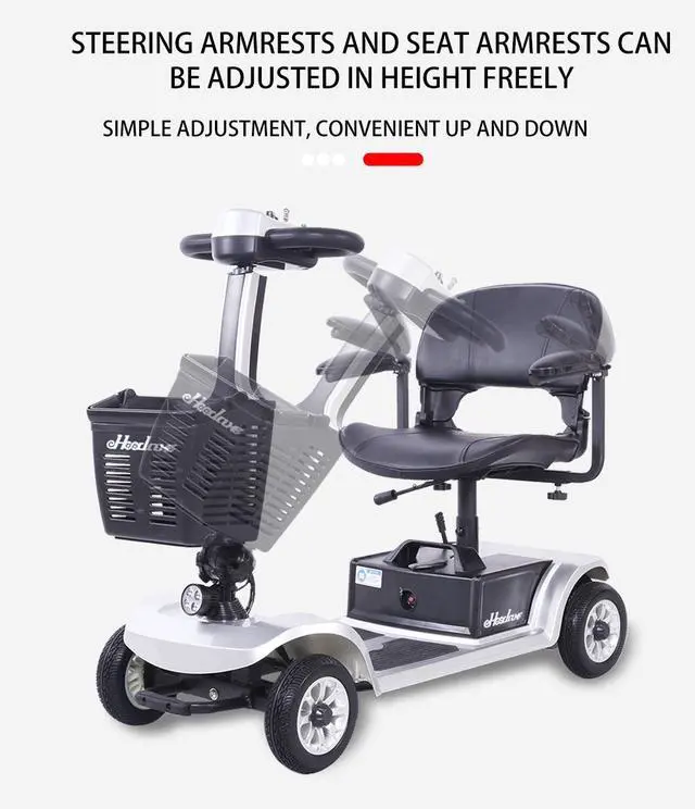 Alt view image 4 of 7 - eHoodax Outdoor 4 Wheels Electric Mobility Scooter For Seniors And Adults Max Speed 8km/h Max Range 20 KM 250W 24V Electric Wheelchair