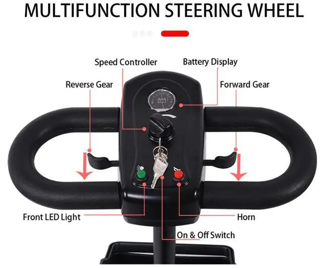 Alt view image 7 of 7 - eHoodax Outdoor 4 Wheels Electric Mobility Scooter For Seniors And Adults Max Speed 8km/h Max Range 20 KM 250W 24V Electric Wheelchair