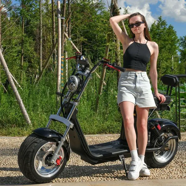 Main image of ehoodax Max Speed 40MPH 4000W Motor Max Load 550 IBS 18 Inch Fat Tire Electric Scooter Black