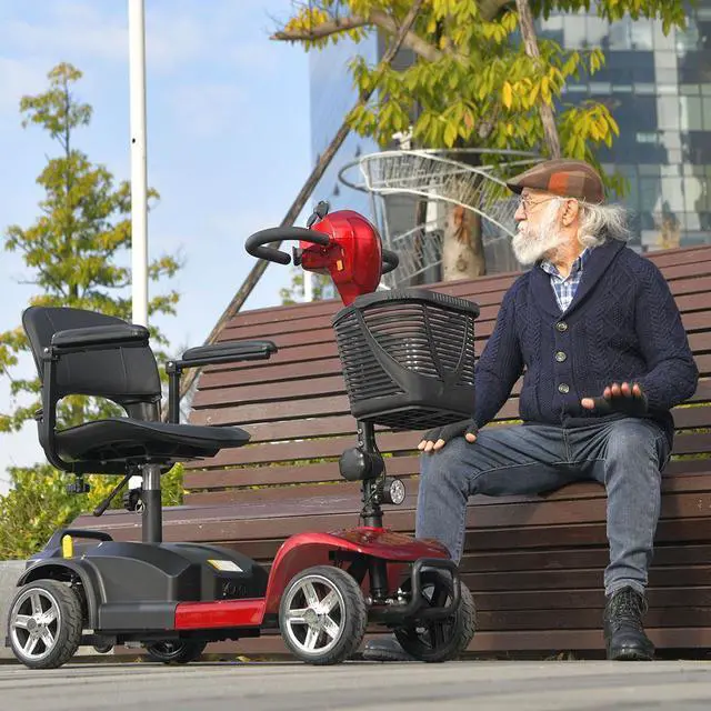 Alt view image 4 of 7 - eHoodax Foldable 4 Wheel Scooter Adult Outdoor Electric Mobility Scooter 12.5 Miles 6KM/H Speed 265 IBS Max Load