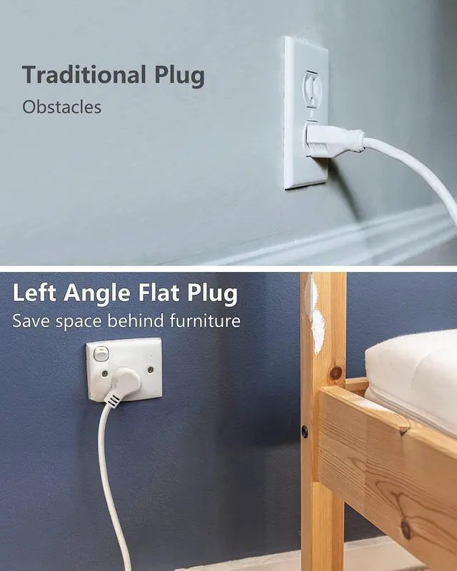 Alt view image 5 of 7 - Power Strip with USB Baykul Flat Plug Extension Cord Cube with 4 Outlets 3 USB Ports 5ft Power Cord Surge Protector Desktop Charging Station Overload Protection Compact Portable for Home Travel Office
