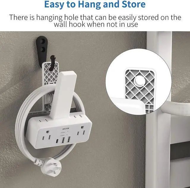 Alt view image 4 of 7 - Desk Clamp Power Strip with USB Ports, Mscien 6FT Extension Cord with Multiple Outlets, Surge Protector Power Strip with 6 Outlet & 3 USB(1 USB C), Desk Mount Edge Desktop Power Strip for Home Office