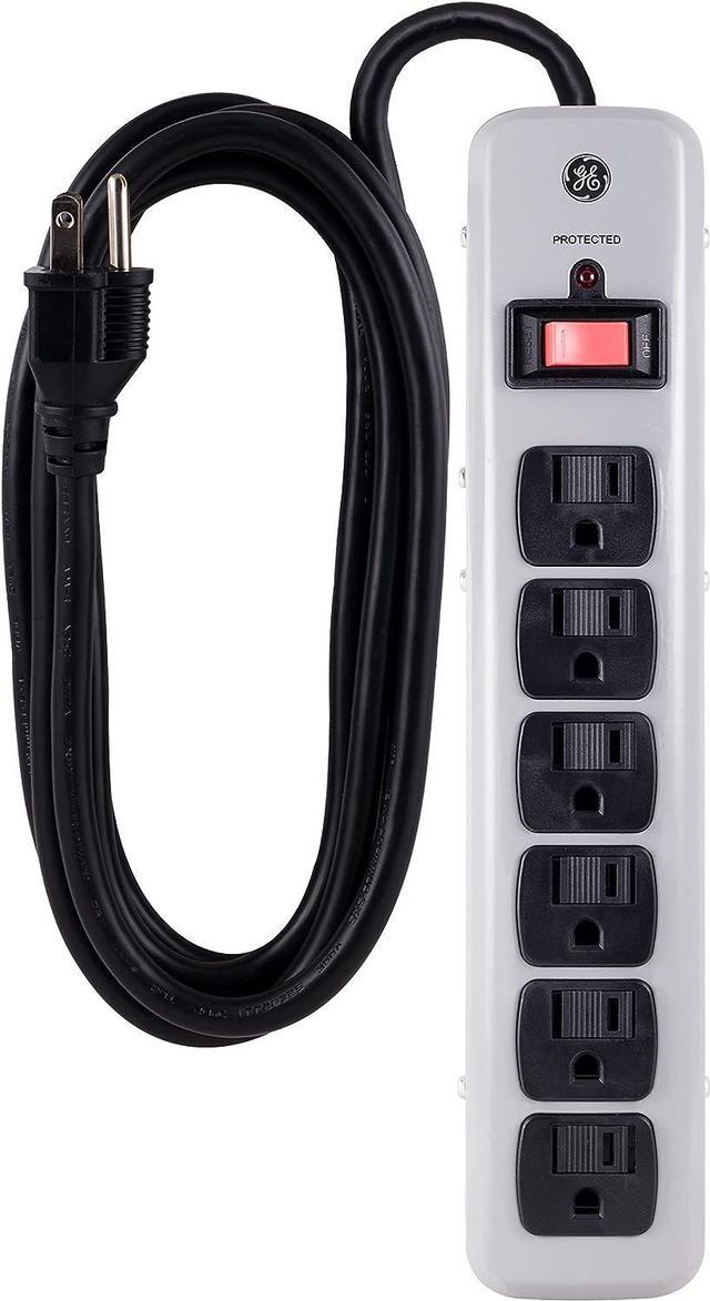 GE 6 ft Extension Cord with 3 Outlets, Black