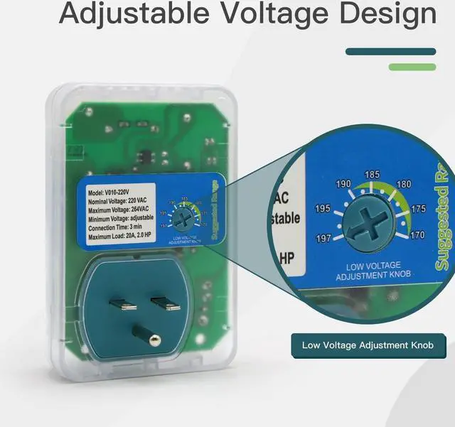 Alt view image 6 of 7 - [ETL Listed] BSEED Electronic Surge Protector for Home Appliance,Voltage Protector Suit for Refrigerators and Freezers, Voltage Brownout Outlet 220V 20A,4400Watts(1 Pack)