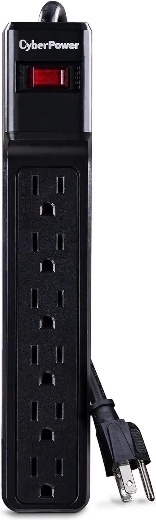 Main image of CyberPower CSB6012 Essential Surge Protector, 1200J/125V, 6 Outlets, 12ft Power Cord, Black