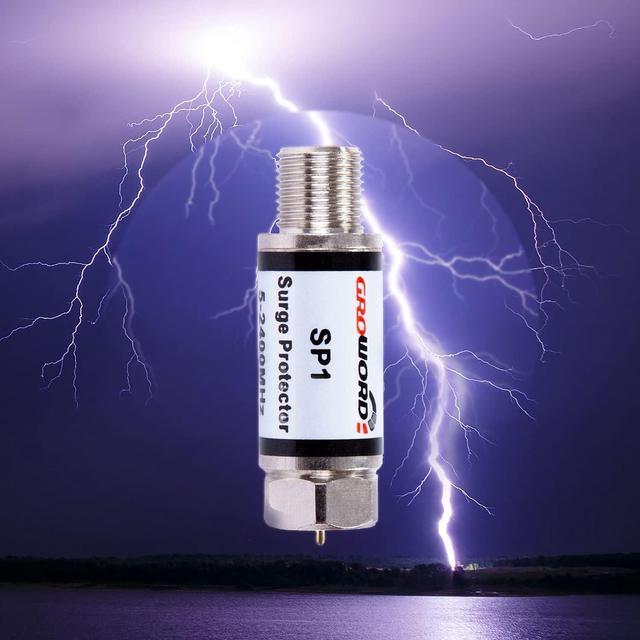 Alt view image 3 of 7 - groword 4 Pcs Coaxial Surge Lightning Protector/Surge Suppressor -for Protector Satellite in-Line, Cable Box, Distribution Amplifier - 75 ohm 5-2400Mhz Home Cable TV Lightning Arrestor
