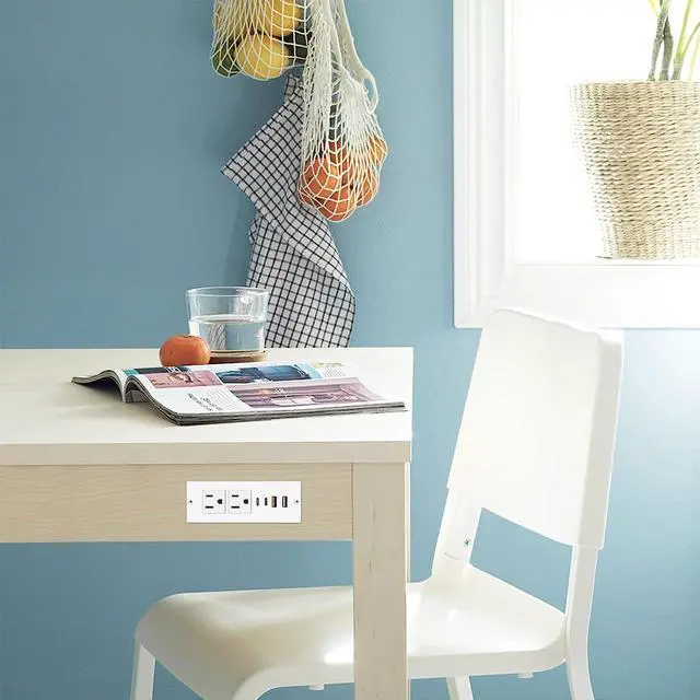 Alt view image 7 of 7 - Recessed Power Strip with 30W USB C,Ultra Thin Flat Plug Power Strip,2 Outlets 4 USB Ports,Furniture Flush Mount Desk Outlet,Recessed Outlet for Side Table/Sofa Table,6ft Cord (White)