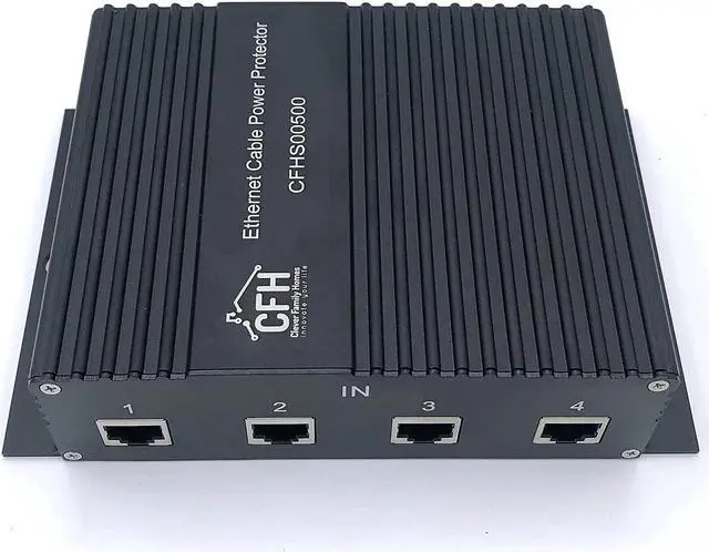 Alt view image 4 of 7 - Ethernet 4-Port Gigabit (Non-POE) Surge Protector Kit with 4 CAT 6a Jumper Cables and Ground Wire