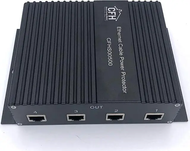 Alt view image 5 of 7 - Ethernet 4-Port Gigabit (Non-POE) Surge Protector Kit with 4 CAT 6a Jumper Cables and Ground Wire