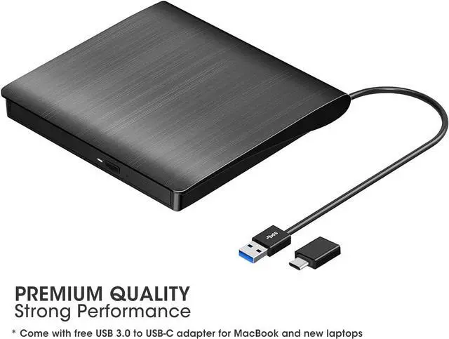 Alt view image 7 of 7 - External CD/DVD Drive USB 3.0 Portable CD DVD Player Burner Reader Writer CD/DVD-ROM +/-RW Optical Disk Drive for Laptop PC Mac Windows 11/10/8/7 Linux Computer with Carrying Case