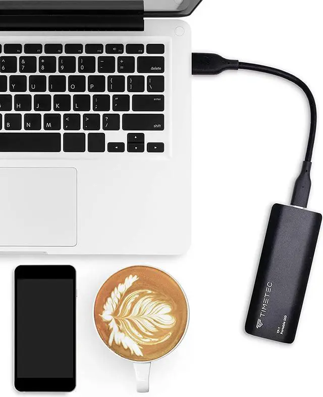 Alt view image 3 of 7 - Timetec 1TB Portable External SSD USB3.2 Gen2 Type C Up to 550MB/s Ultra-Light Aluminum Mini External Solid State Drive with USB C to A Cable/USB A to C Adapter for Desktops/Laptop/Mac/Mobile - Black