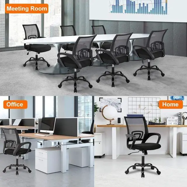 Alt view image 7 of 7 - Ergonomic Office Chair Home Desk Chair Task Mesh Computer Chair Gaming with Back Lumbar Support Armrest Modern Swivel Modern Adjustable Rolling Executive Mesh Chair for Women Men (Black)