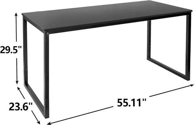 Alt view image 2 of 6 - ZenStyle Computer Desk 55" Large Office Desk Computer Table Laptop PC Simple Study Writing Desk for Home Office, Black