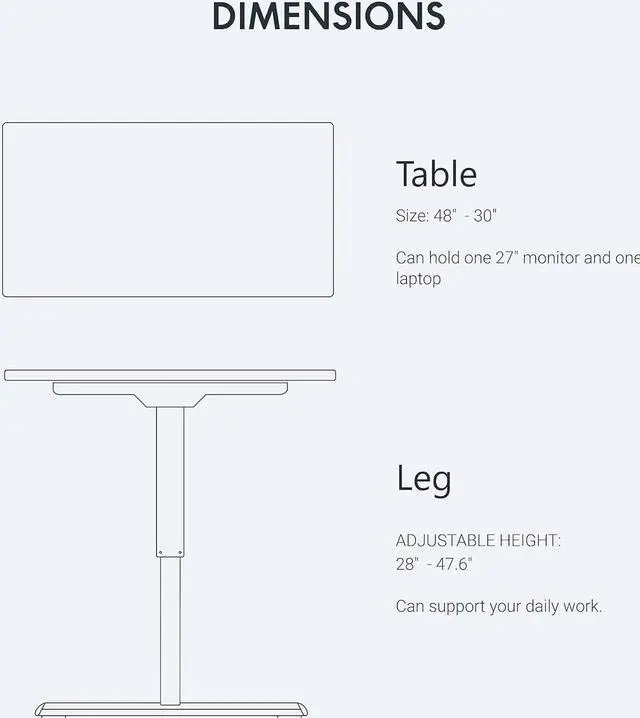 Alt view image 3 of 7 - FLEXISPOT Electric Standing Desk Whole Piece 48 x 30 Inch Desktop Adjustable Height Desk Home Office Computer Workstation Sit Stand up Desk (White Frame + White Top, 2 Packages)