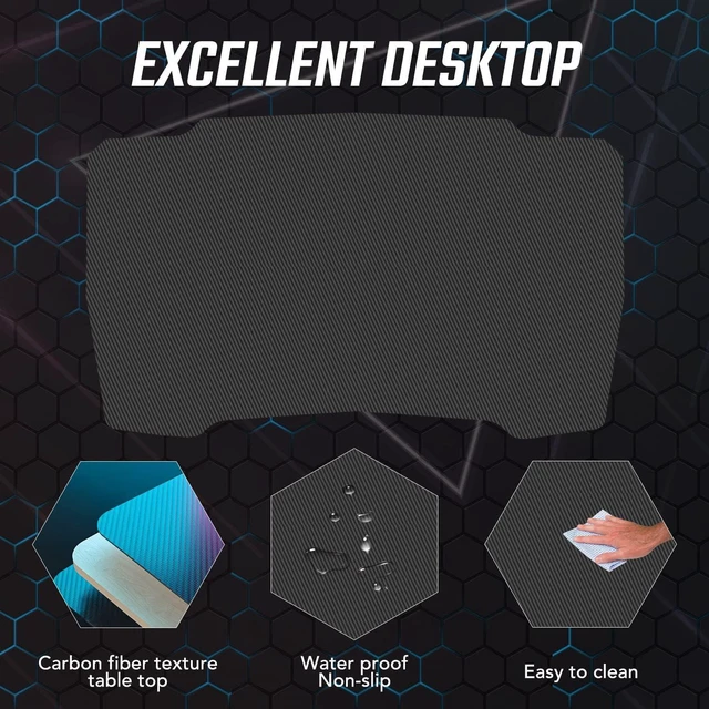 Alt view image 5 of 7 - BestOffice | 39" Gaming Table | Red | Z-Shaped Computer Desk