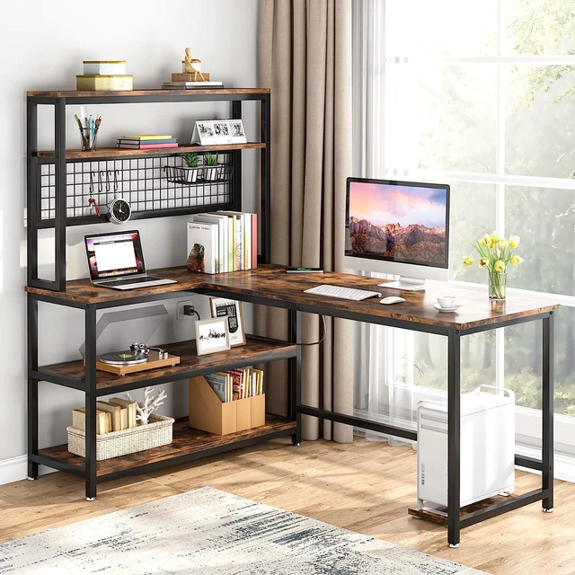 Main image of Tribesigns 55" Computer Desk Large Office Desk Study Table (Brown)