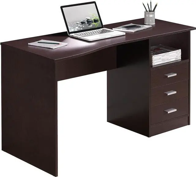 Main image of 51 Inch Classic Computer Desk w/Drawers & Storage, Wenge | 51 Inch classic desk with 3 drawers, spacious storage, sturdy frame, and functional home office workstation for modern setups