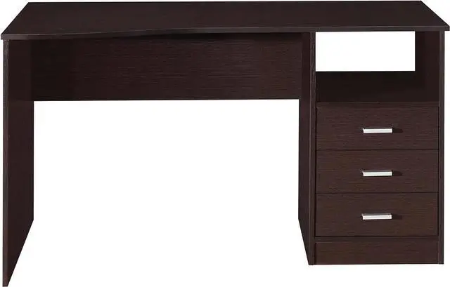 Alt view image 6 of 7 - 51 Inch Classic Computer Desk w/Drawers & Storage, Wenge | 51 Inch classic desk with 3 drawers, spacious storage, sturdy frame, and functional home office workstation for modern setups