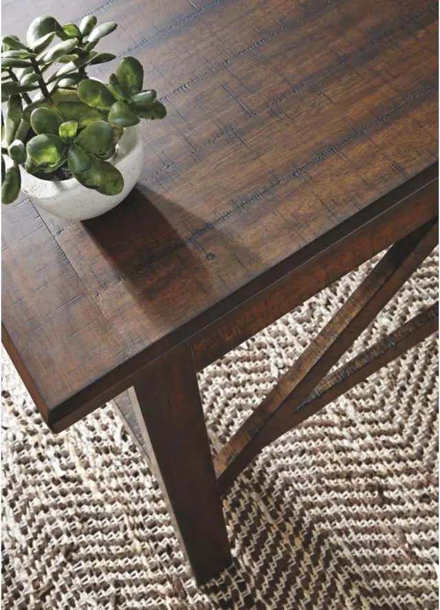 Alt view image 7 of 7 - Signature Design by Ashley Baldridge Rustic Home Office Desk, Distressed Brown