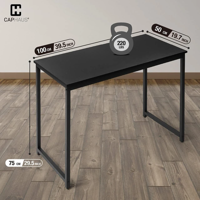 Alt view image 3 of 7 - CAPHAUS 40 Inch Small Computer Desk for Home Office, Gaming & Small Spaces - Compact Black Writing Desk, Easy Assembly, 220 lbs, P2 Board