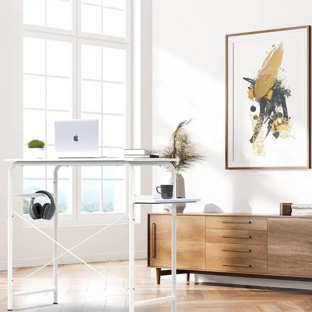 Alt view image 5 of 7 - SHW Small Gaming Home Office Computer Desk with Shelf, White